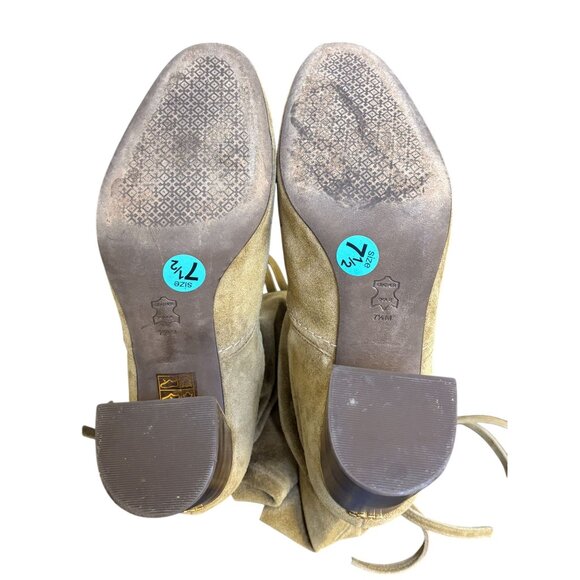 Tory Burch Suede Brown Block Heel Booties Size 7.5 - Picture 9 of 14